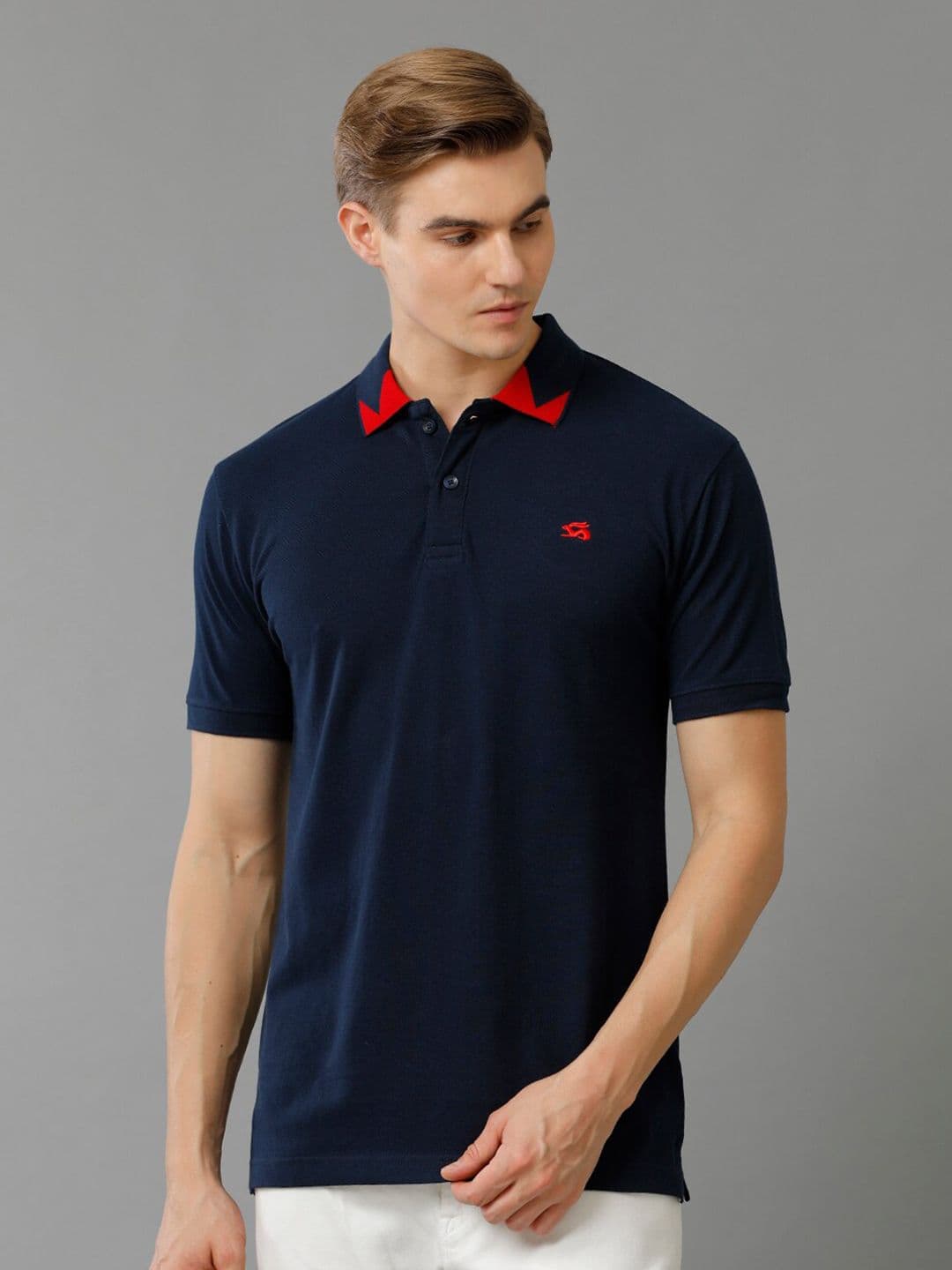 ADRO Polo Collar Cotton T-shirt - view 1