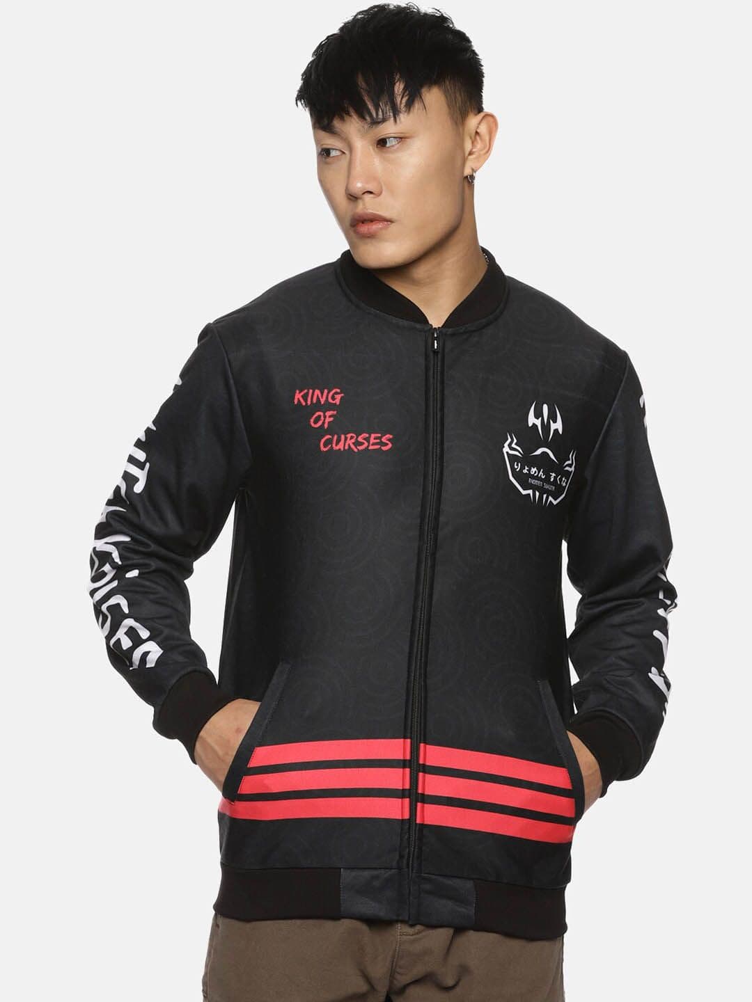 Fans Army Jujutsu Kaisen Ryomen Sukuna Printed Stand Collar Bomber Jacket - view 1