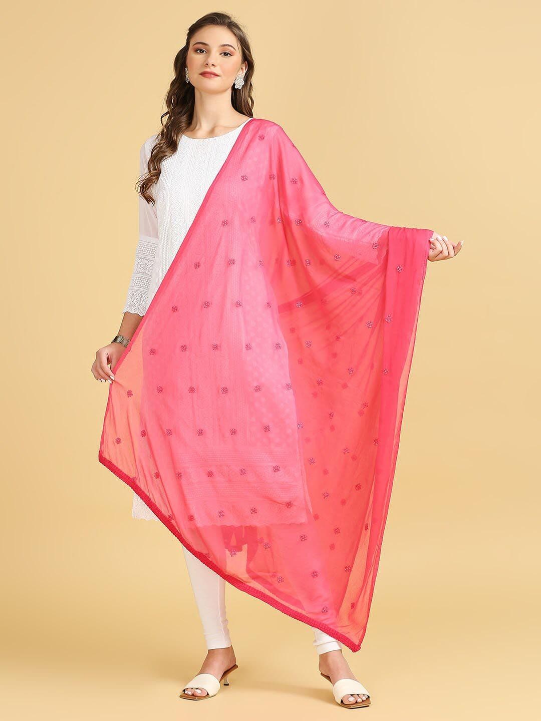 Dupatta Bazaar Floral Embroidered Chiffon Dupatta With Sequinned - view 1