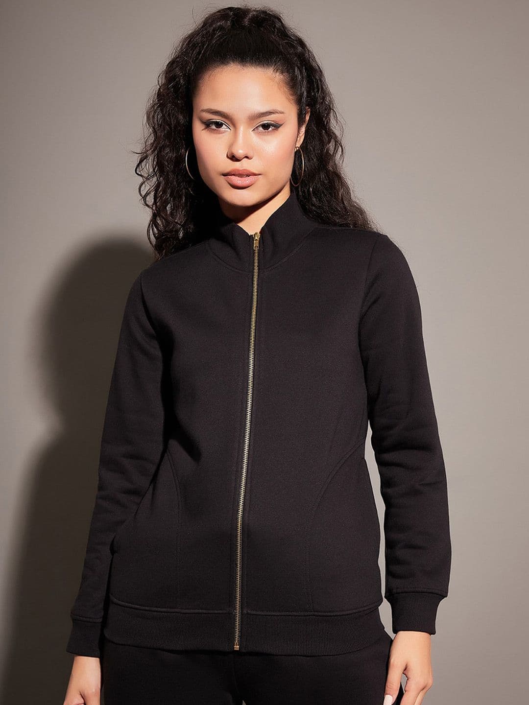 SASSAFRAS Black Mock Collar Bomber Jacket - view 1