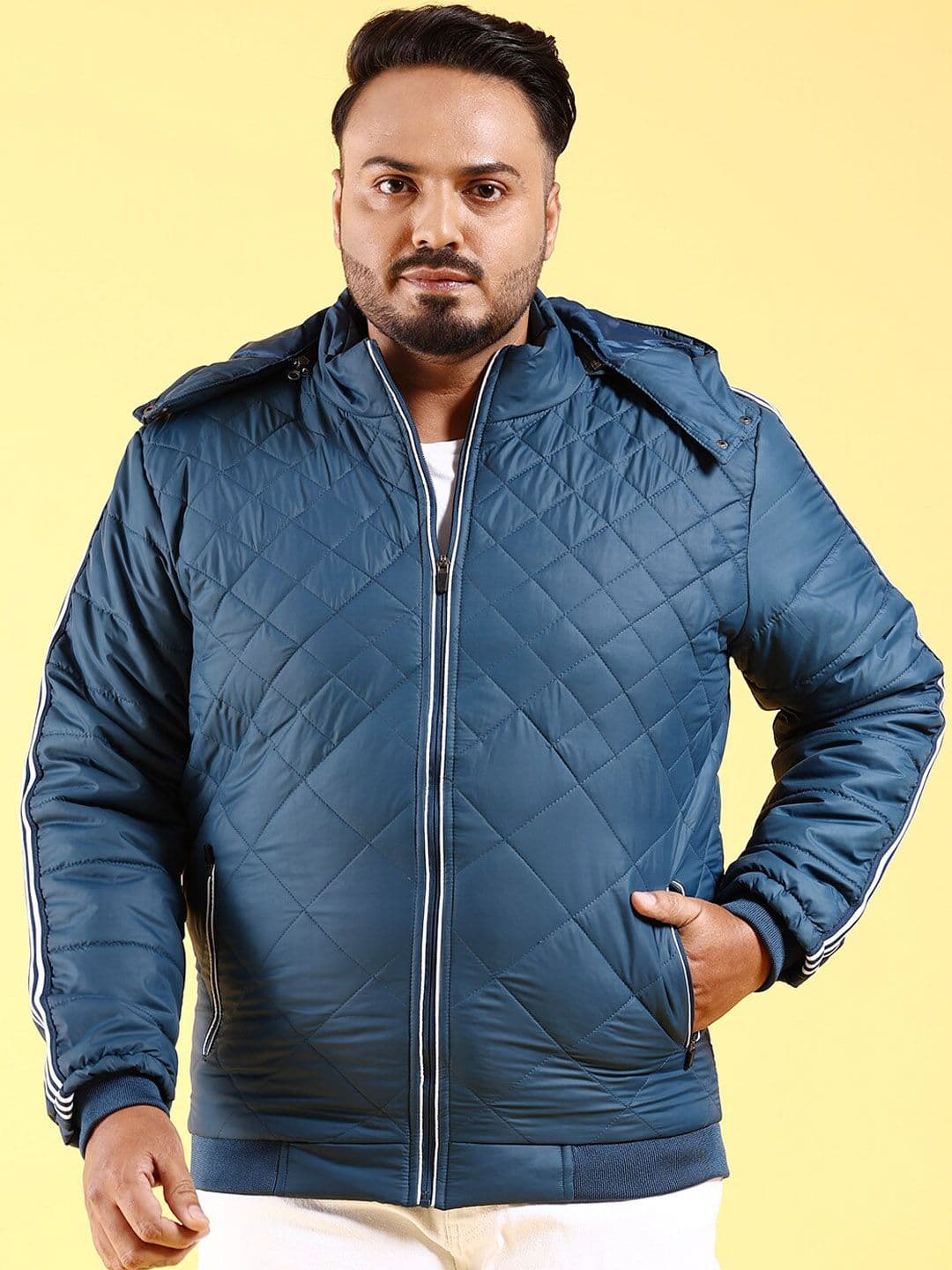 Hardsoda by The Indian Garage Co Plus Size Hooded Lightweight Quilted Jacket - view 1