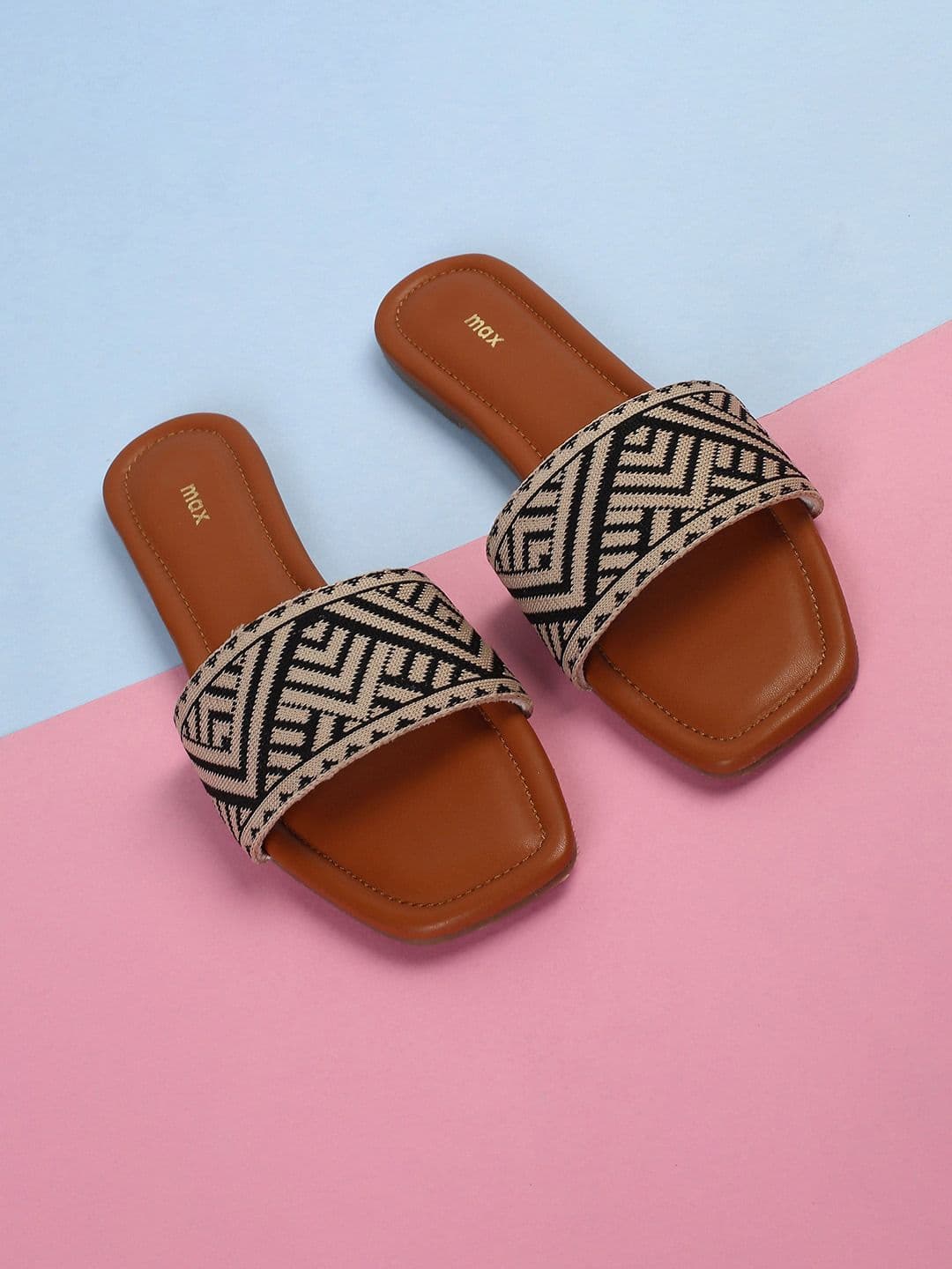 max Printed Open Toe Flats - view 1