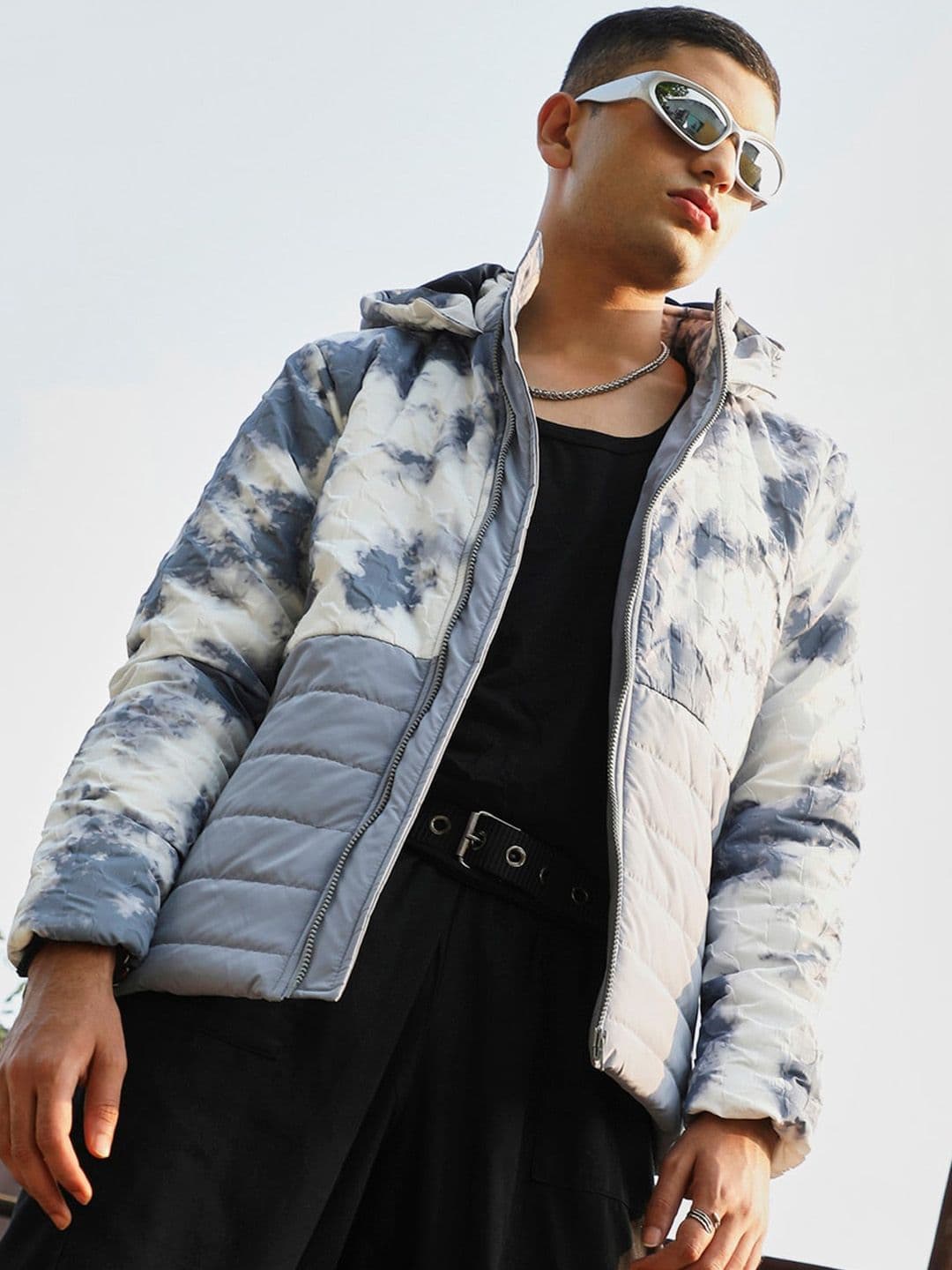 CAHOOT Tie and Dyed Hooded Windcheater Padded Jacket - view 1