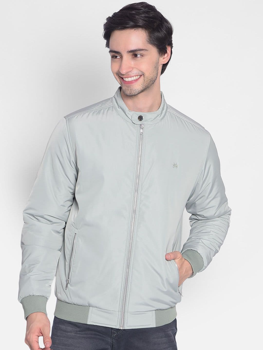 Crimsoune Club Mandarin Collar Long Sleeves Lightweight Bomber Jacket - view 1