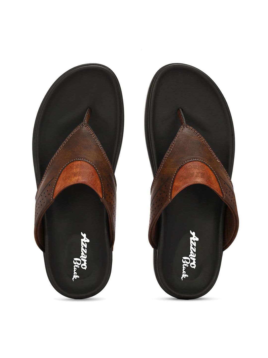 Azzaro Black Men Textured Comfort Sandals - view 1