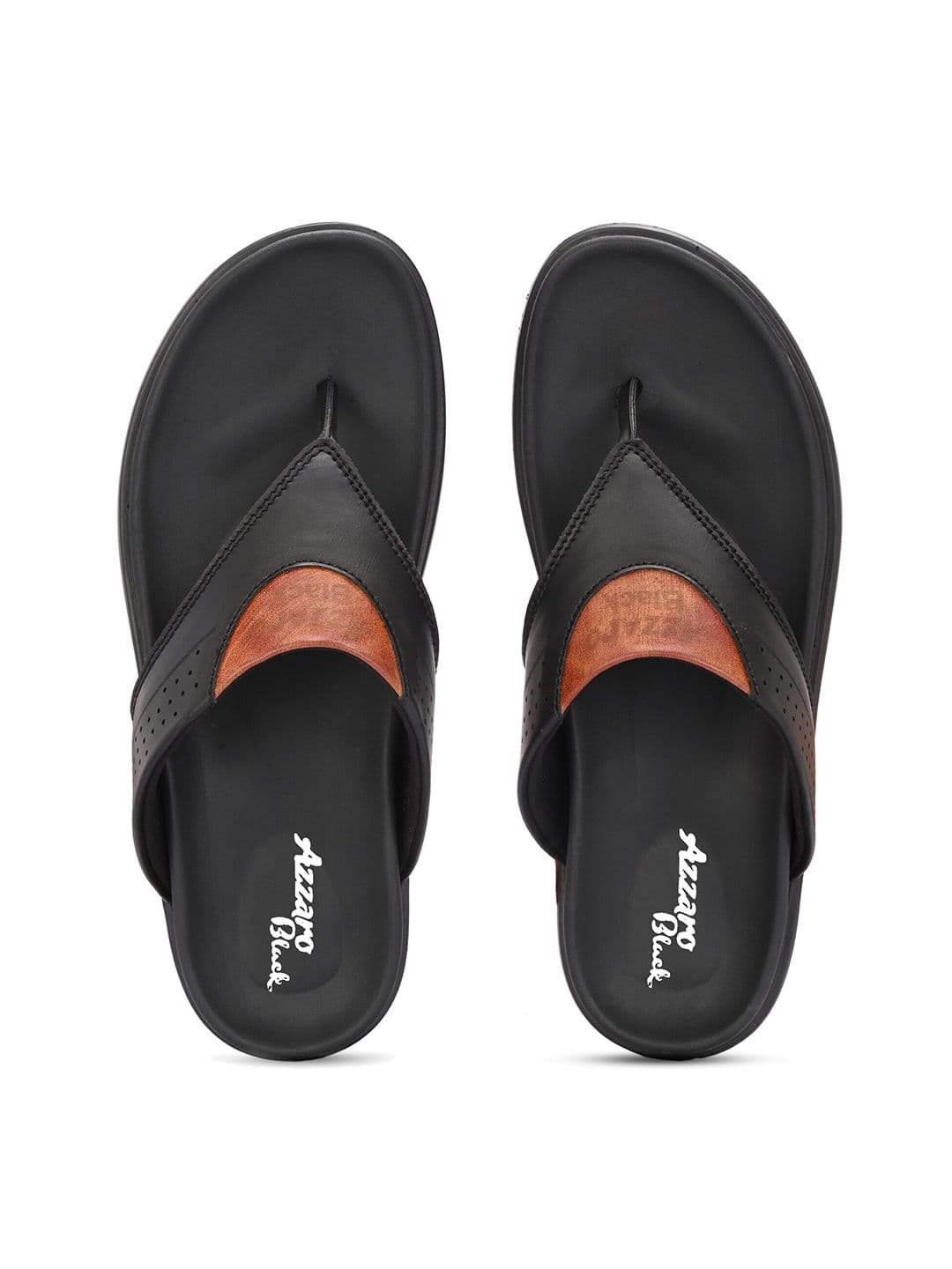 Azzaro Black Men Textured Comfort Sandals - view 1