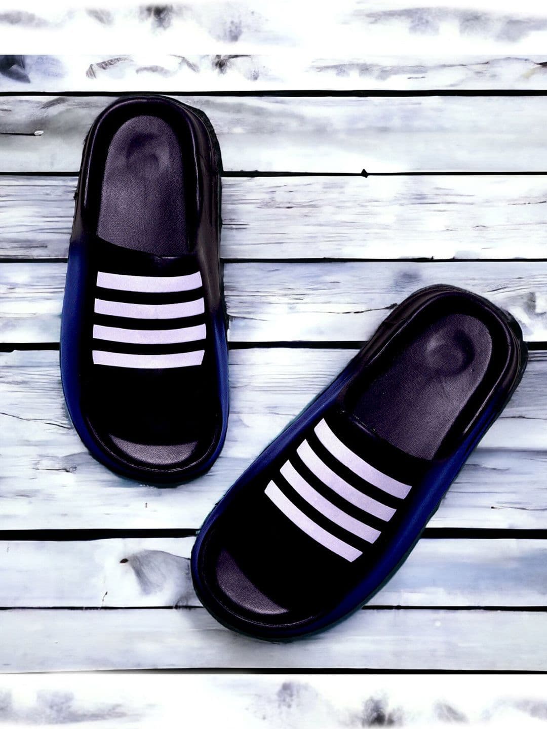 Pampy Angel Men Striped Croslite Sliders - view 1