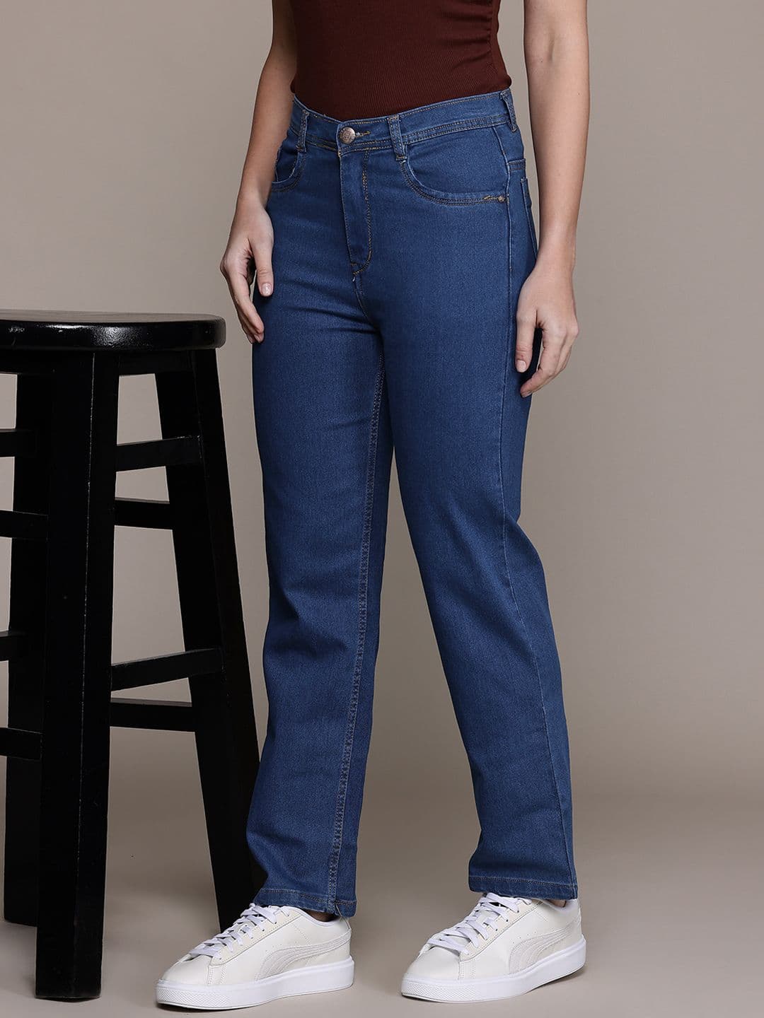 Nifty Women Blue Boyfriend Fit Mid rise Clean Look Denim Stretchable Jeans - view 1