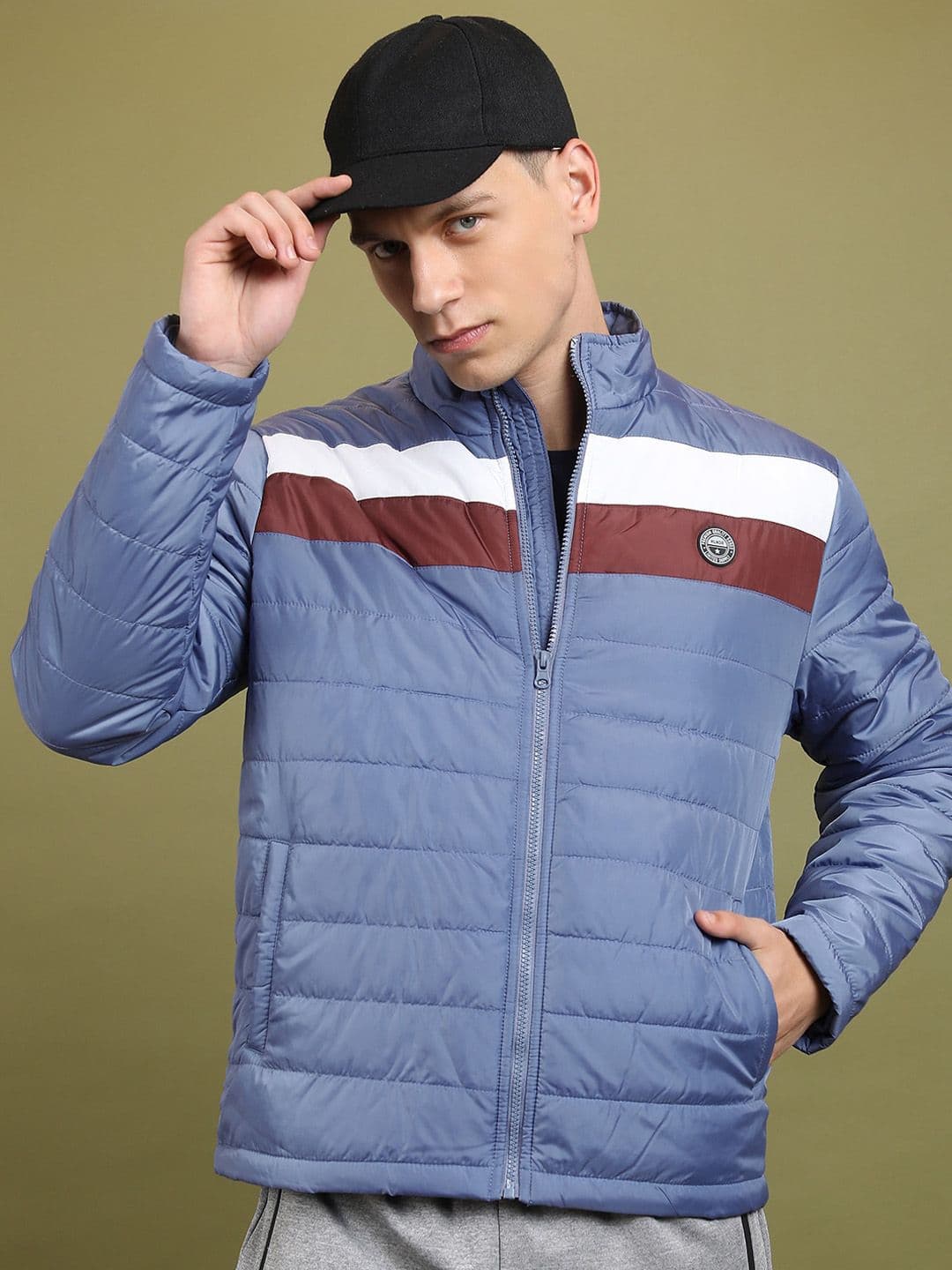 HIGHLANDER Colourblocked High Neck Puffer Jacket - view 1