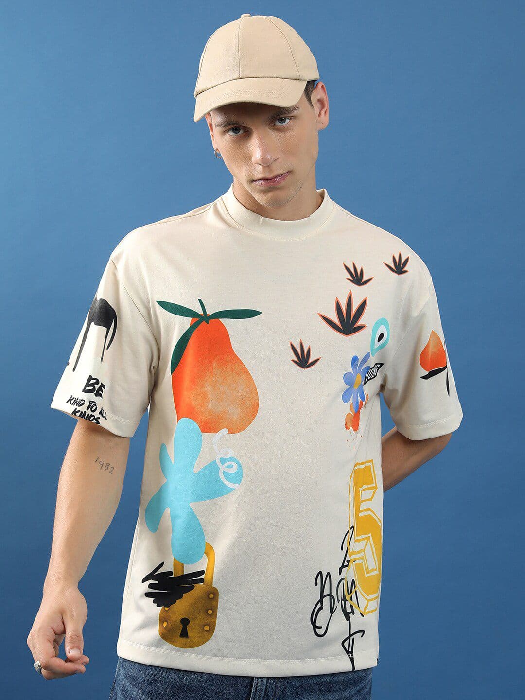 HIGHLANDER Unisex Conversational Printed Oversized T-shirt - view 1