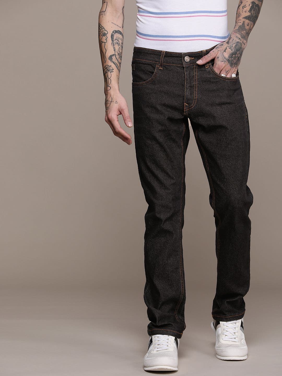 WROGN Men Mid-Rise Regular Fit Stretchable Jeans - view 1