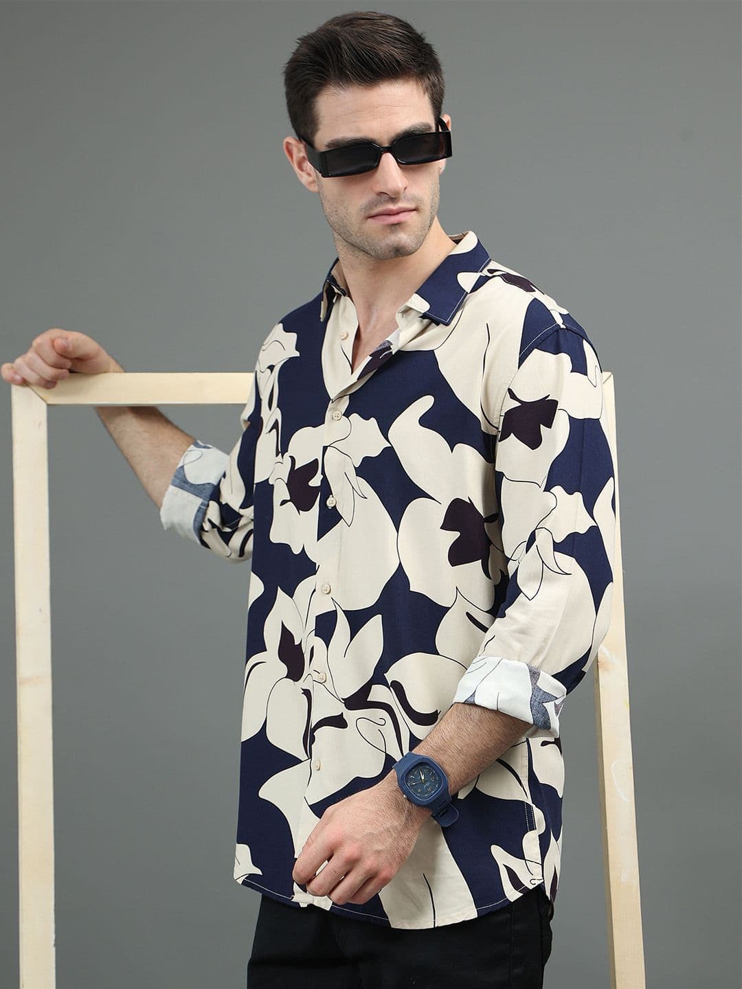 HERE&NOW Slim Fit Abstract Printed Casual Shirt - view 1