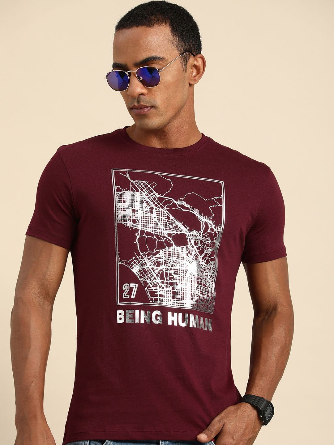 Being Human Graphic Printed Pure Cotton Casual T-shirt - view 1