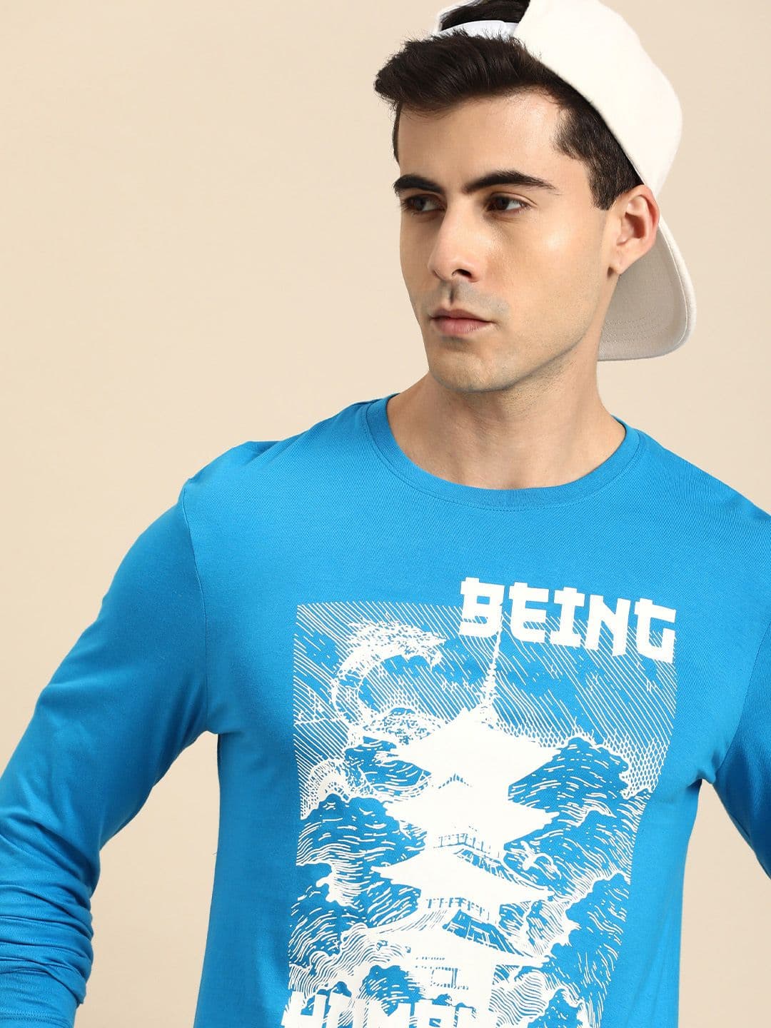 Being Human Men Brand Logo Printed Pure Cotton T-shirt - view 1