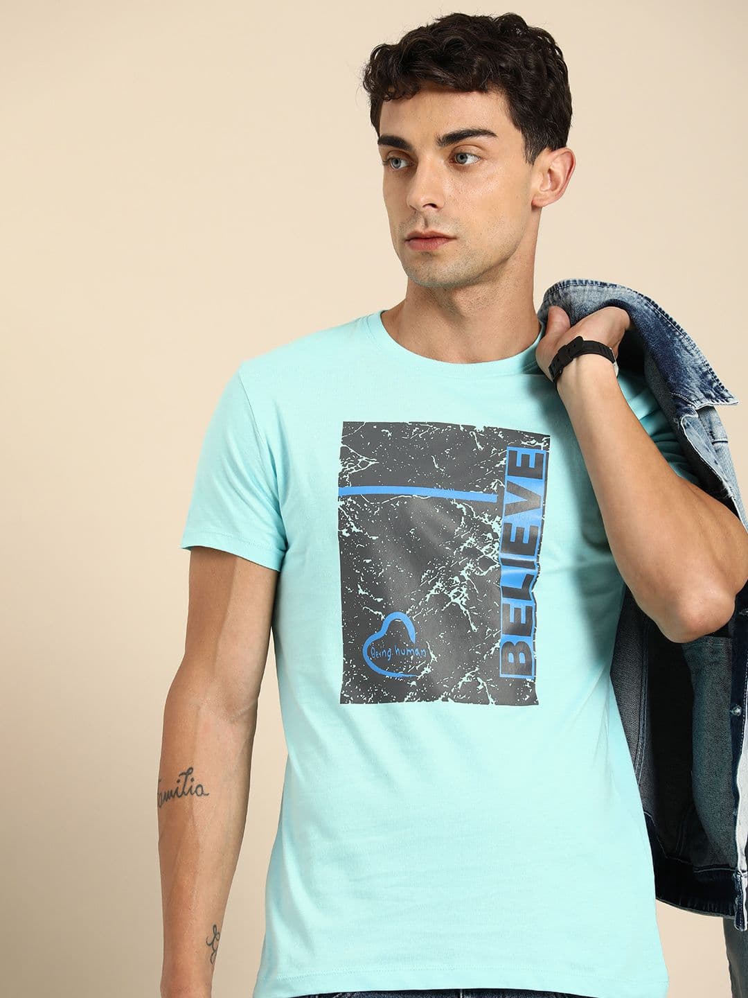 Being Human Pure Cotton Graphic Printed T-shirt - view 1