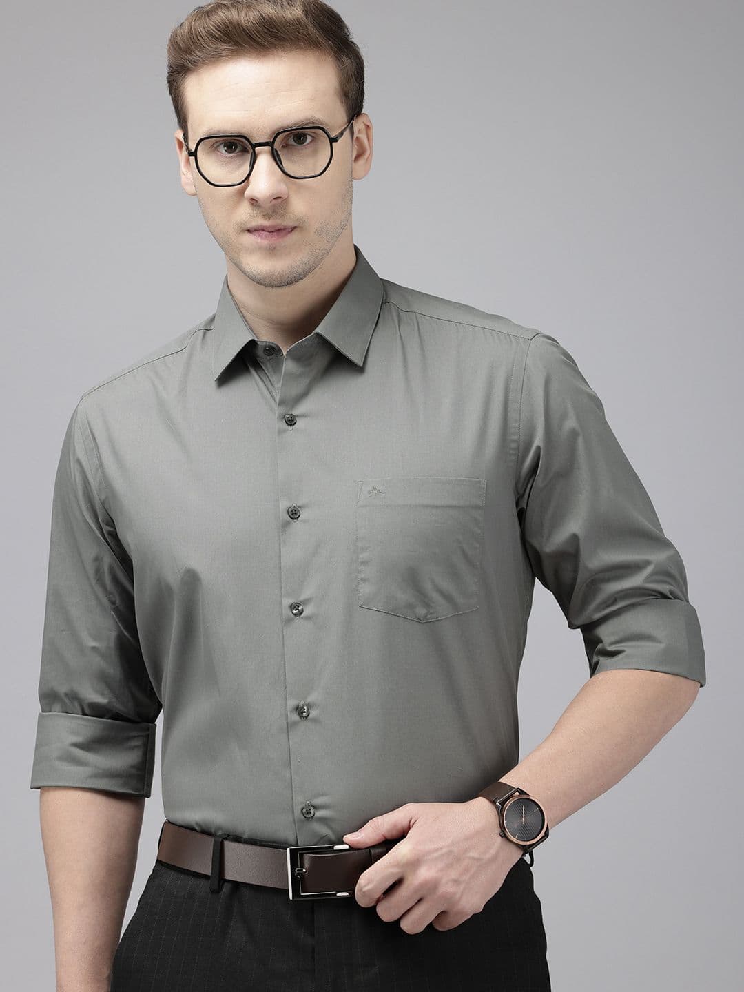Arrow Pure Cotton Manhattan Slim Fit Opaque Formal Shirt - view 1