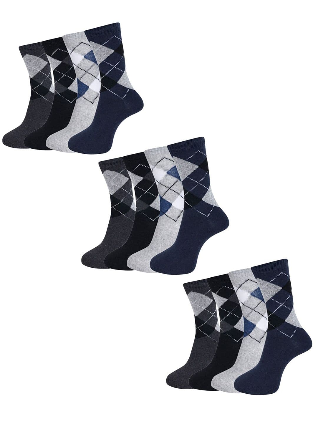 Dollar Socks Men Pack Of 12 Patterned Above Ankle-Length Socks - view 1