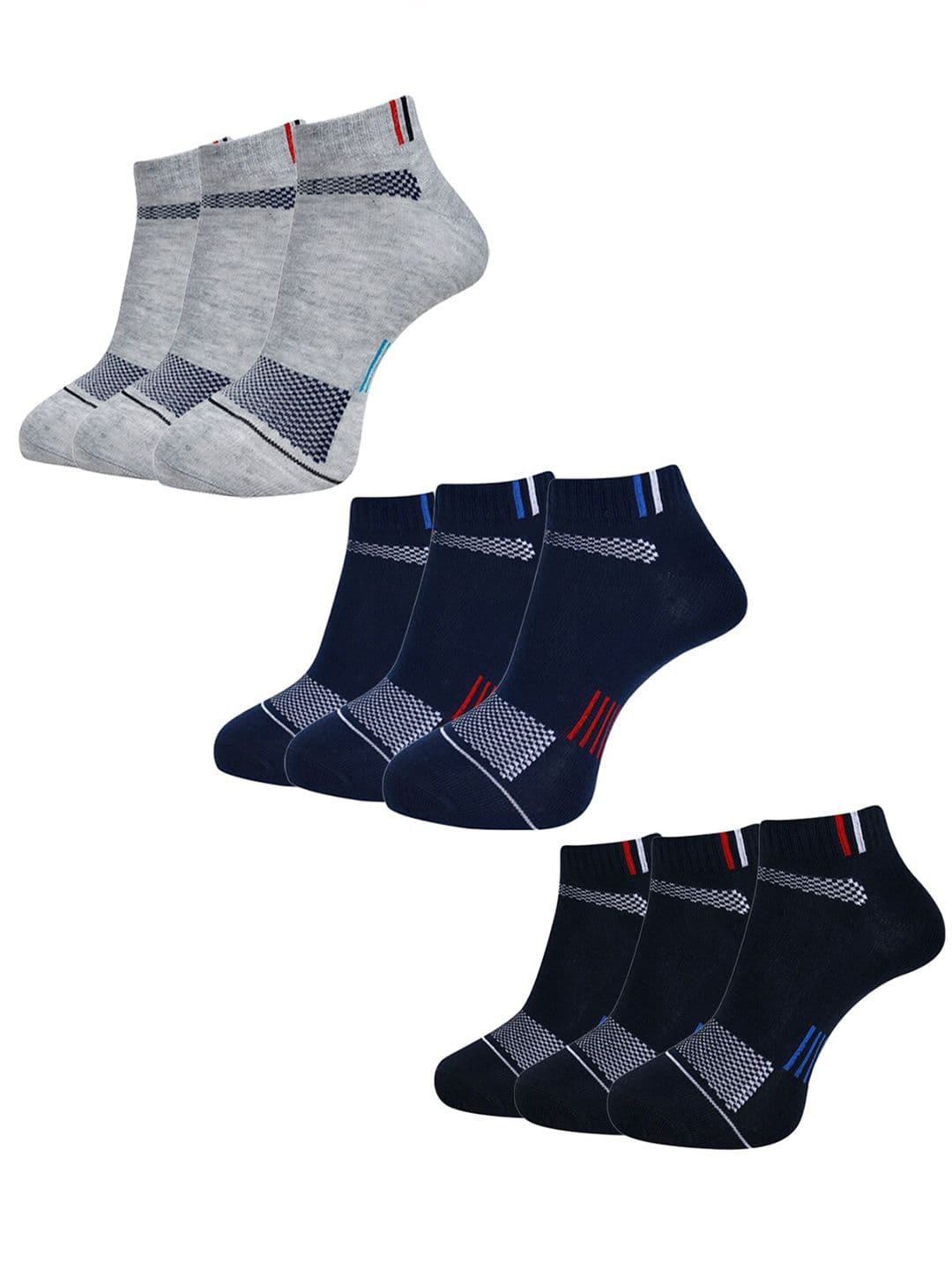 Dollar Socks Men Pack Of 9 Patterned Ankle Length Socks - view 1
