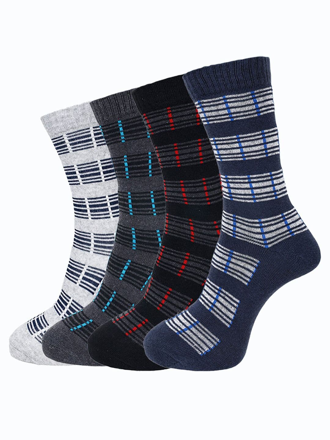 Dollar Socks Pack Of 4 Striped Calf-Length Socks - view 1