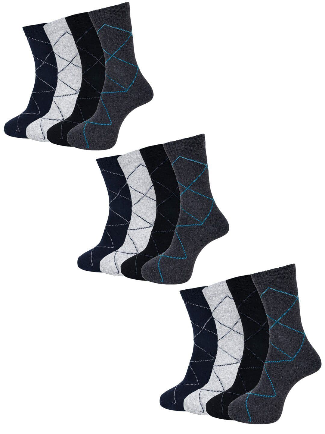 Dollar Socks Men Pack Of 12 Patterned Ankle-Length Socks - view 1