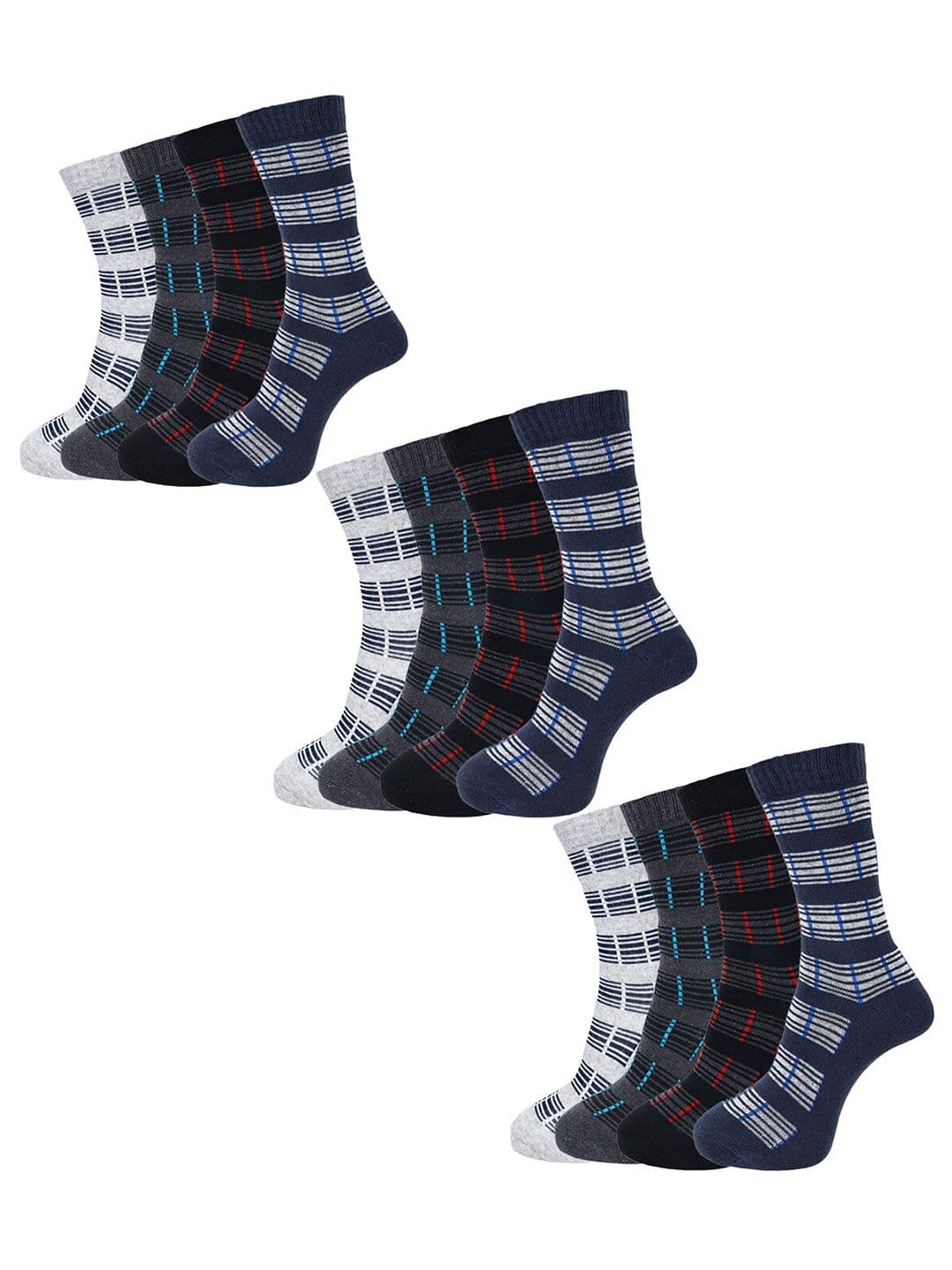 Dollar Socks Men Pack Of 4 Striped Calf-Length Socks - view 1