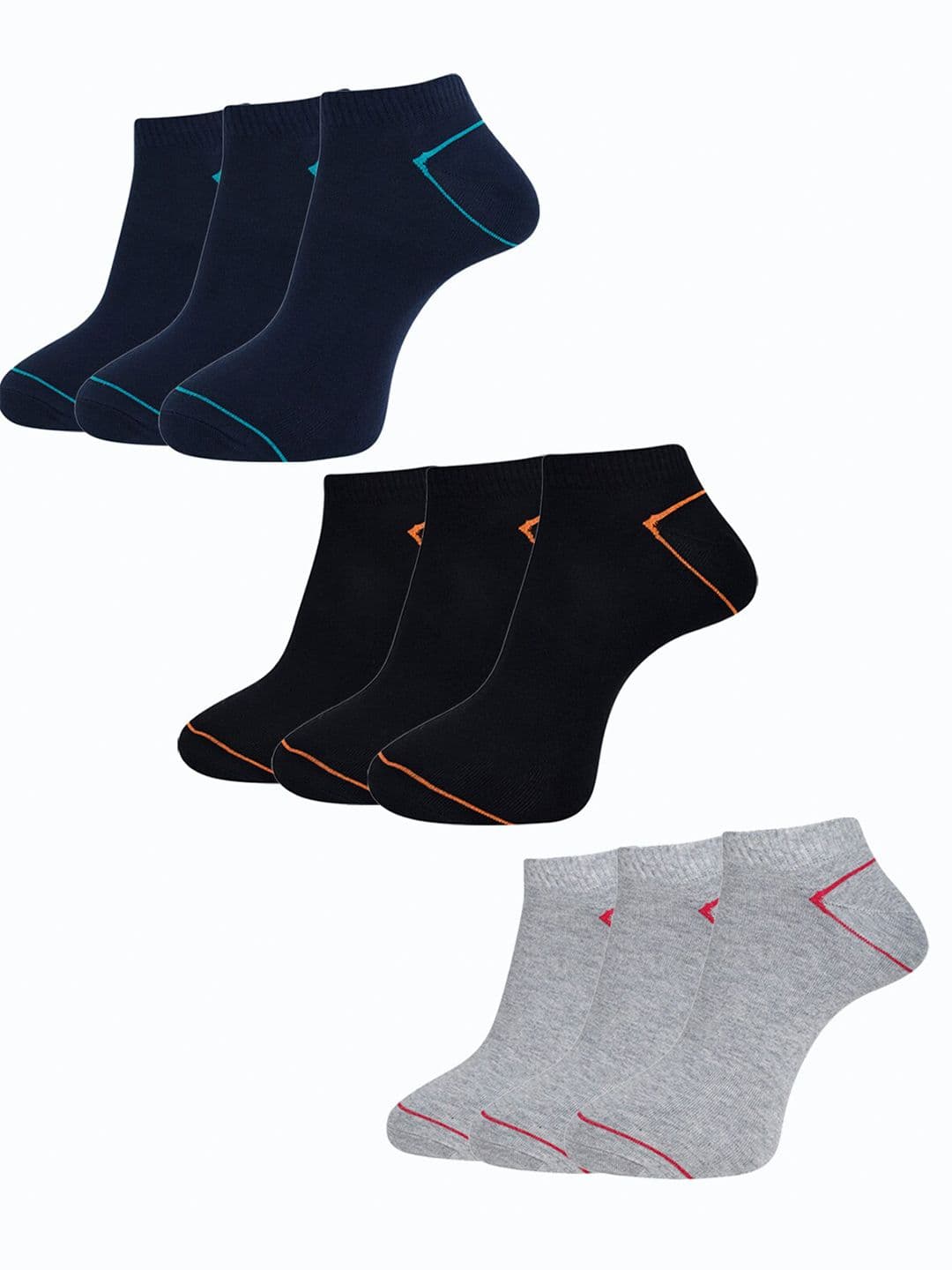 Dollar Socks Men Pack Of 9 Patterned Ankle-Length Socks - view 1