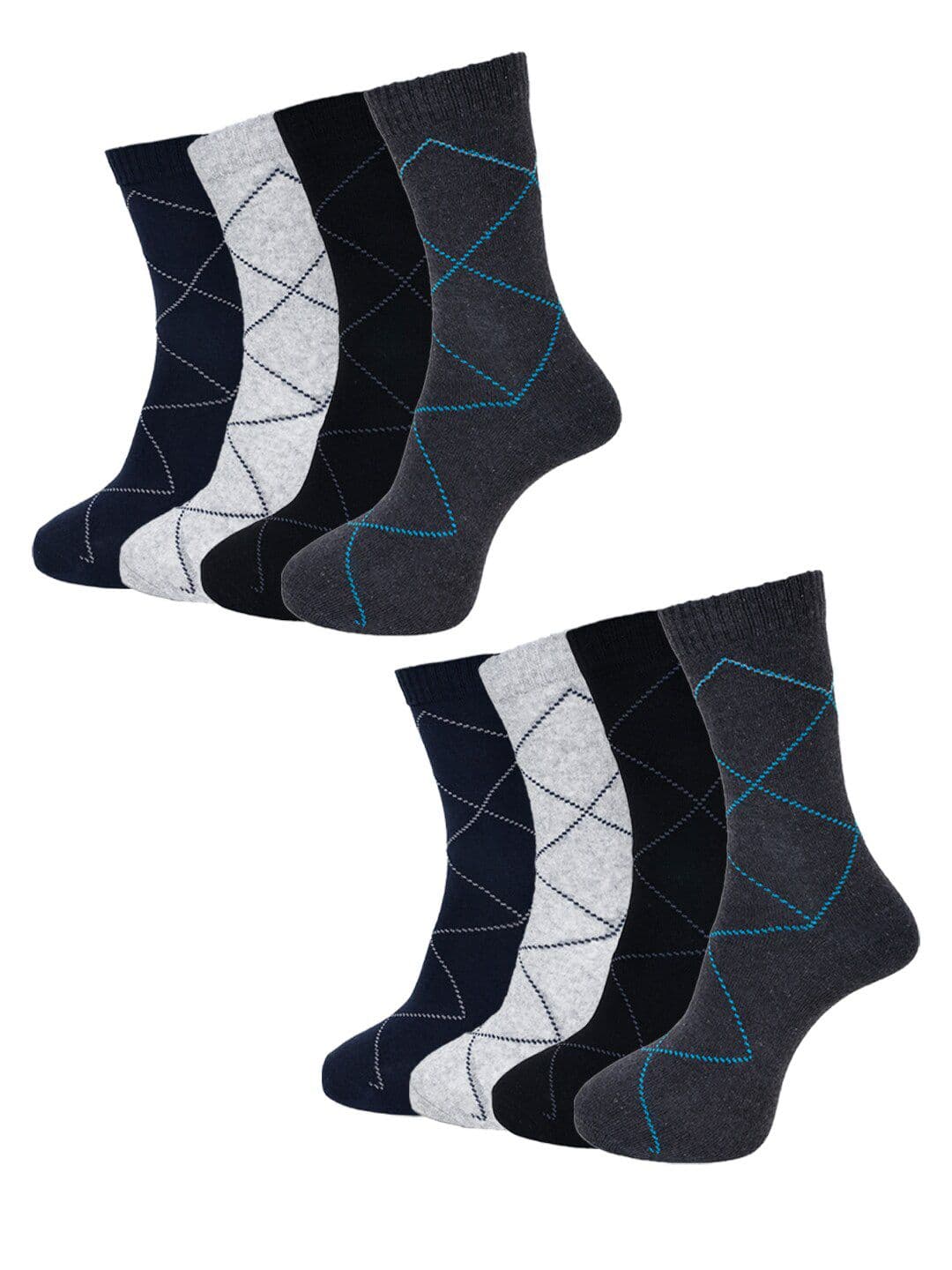 Dollar Socks Men Pack Of 8 Above Ankle-Length Patterned Socks - view 1