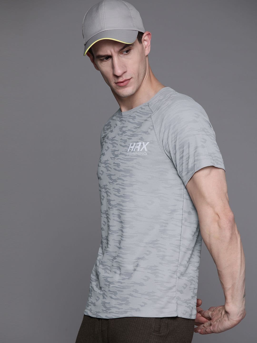 HRX by Hrithik Roshan Men Brand Logo Printed Raglan Sleeves Rapid-Dry Sports T-shirt