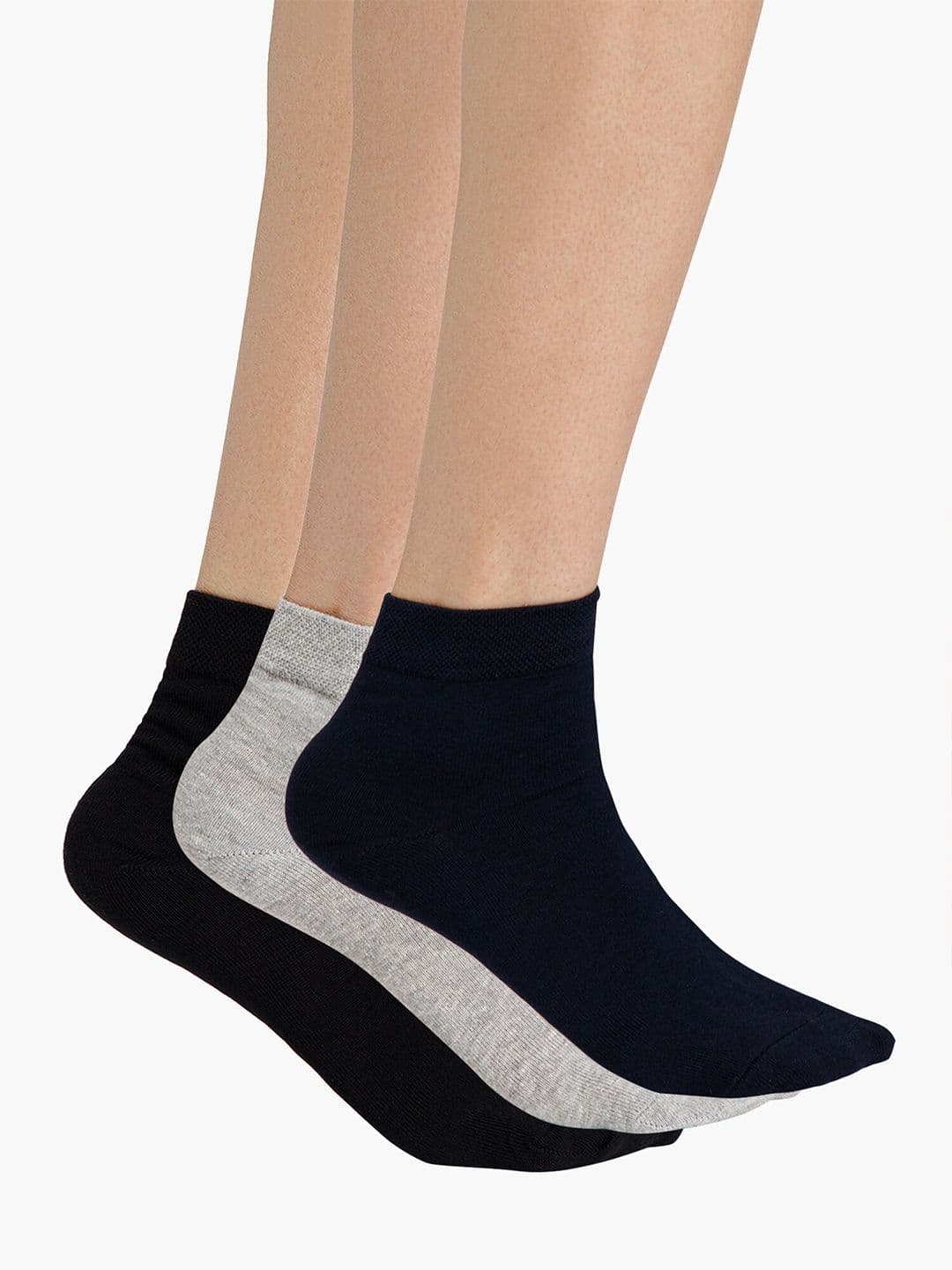 Bodycare Men Pack Of 3 Assorted Cotton Ankle Length Socks - view 1