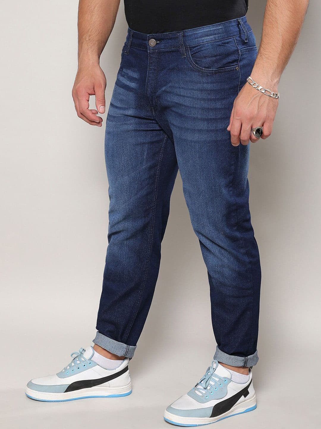Instafab Plus Men Jean Relaxed Fit Heavy Fade Stretchable Jeans - view 1
