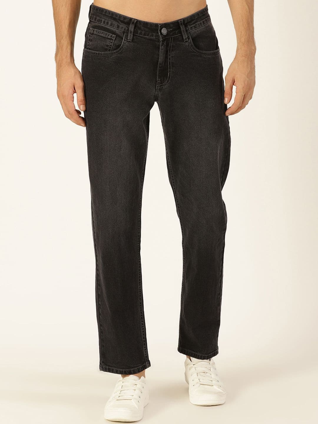 HERE&NOW Men Smart Mid Rise Light Fade Clean Look Stretchable Jeans