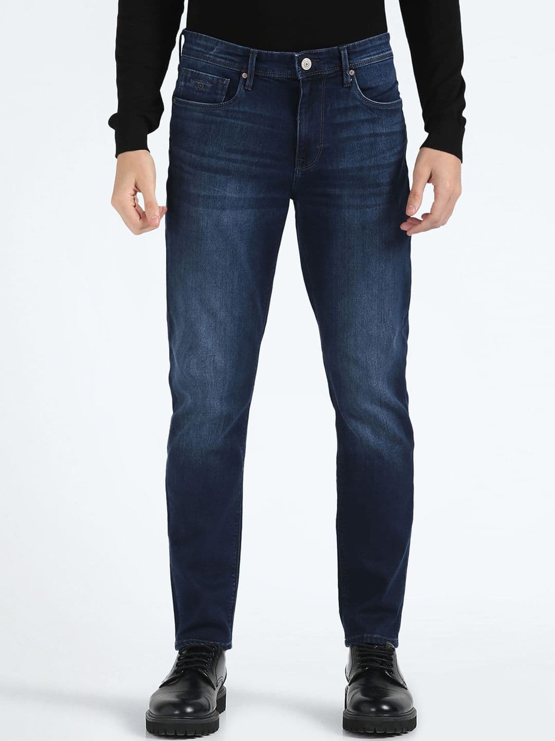 Flying Machine Men Straight Fit Mid-Rise Clean Look Stretchable Jeans - view 1