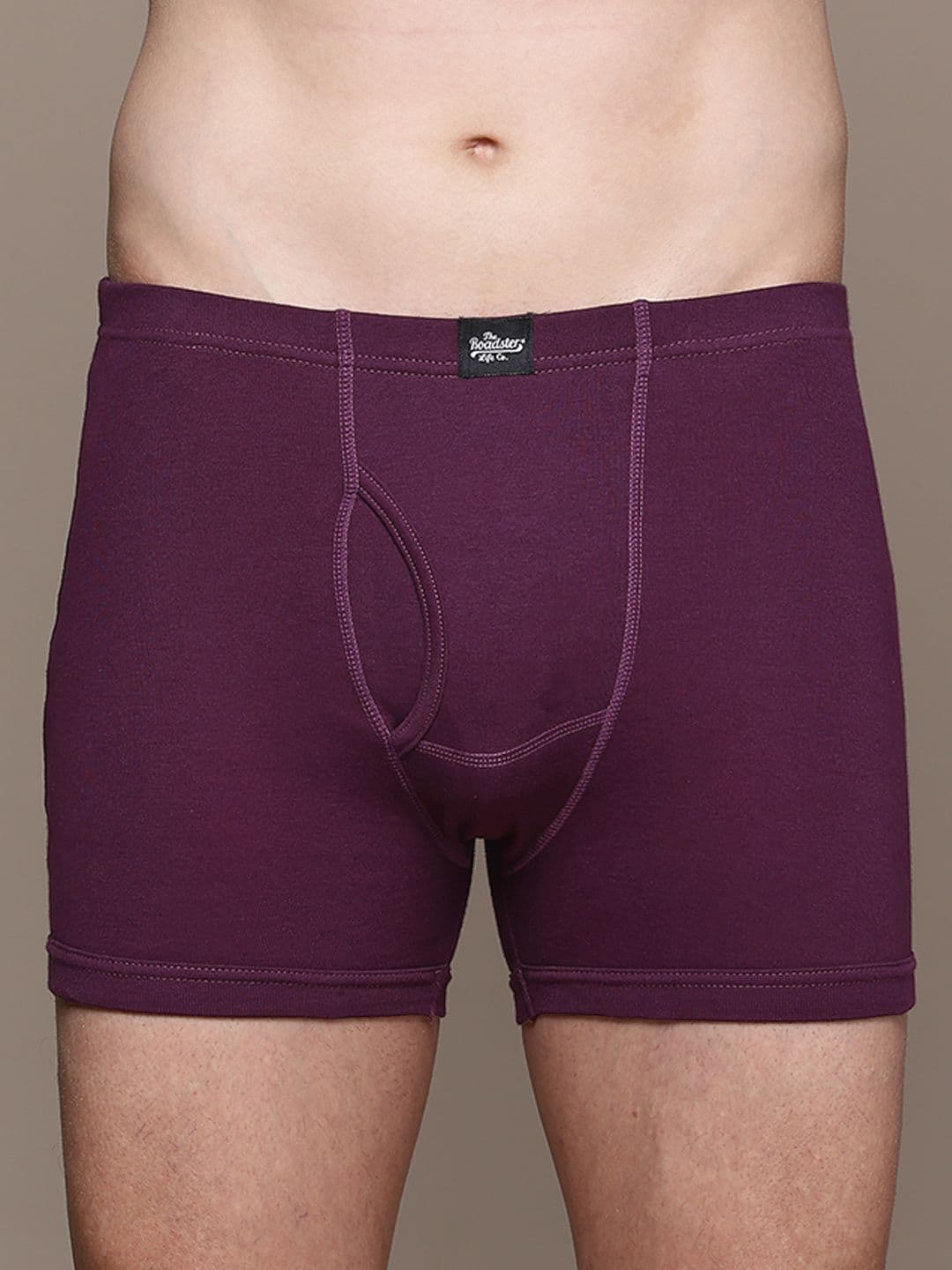 The Roadster Lifestyle Co. Burgundy Mid Rise Breathable Cotton Trunks RTIE-1004-WN-1 - view 1