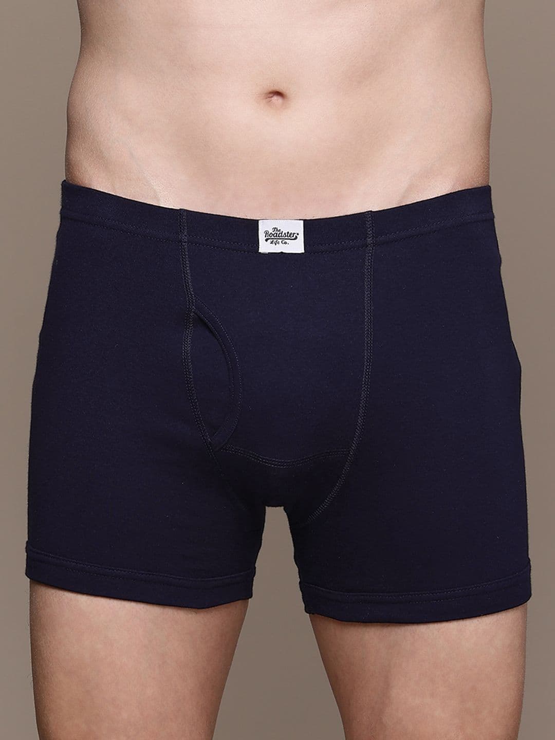 The Roadster Lifestyle Co. Navy Blue Mid Rise Breathable Cotton Trunk RTIE-1004-NB-1 - view 1