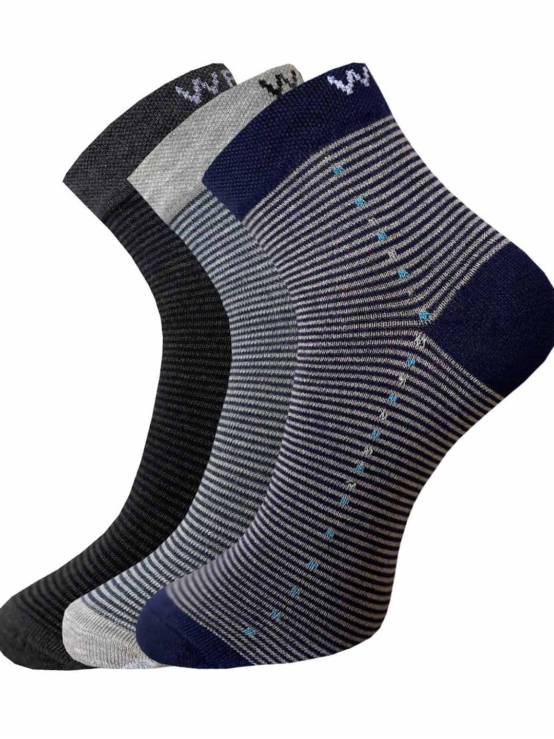 WROGN Men Pack Of 3 Striped Ankle-Length Socks - view 1