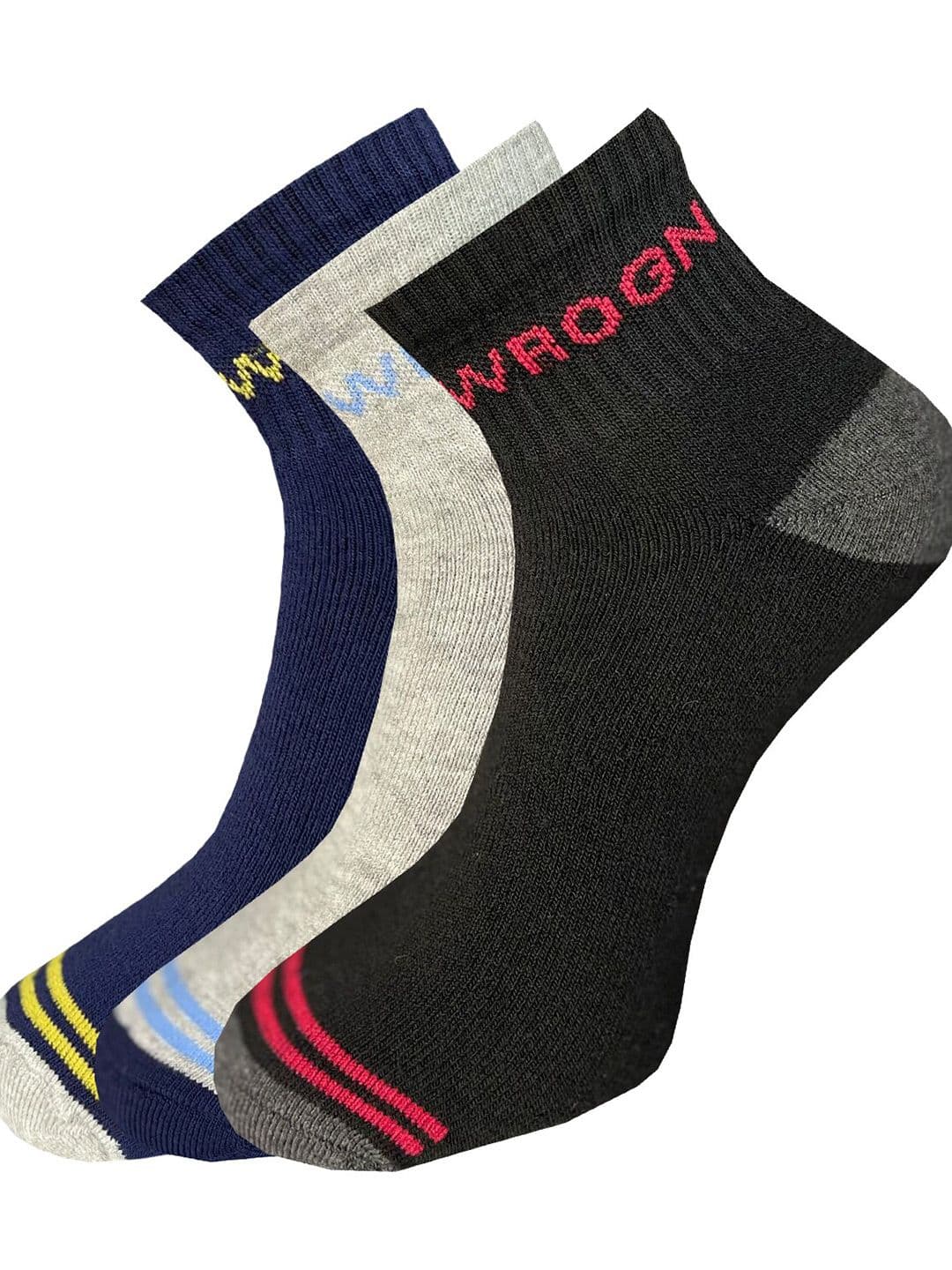 WROGN Men Pack Of 3 Ankle-Length Patterned Antimicrobial Cotton Socks - view 1