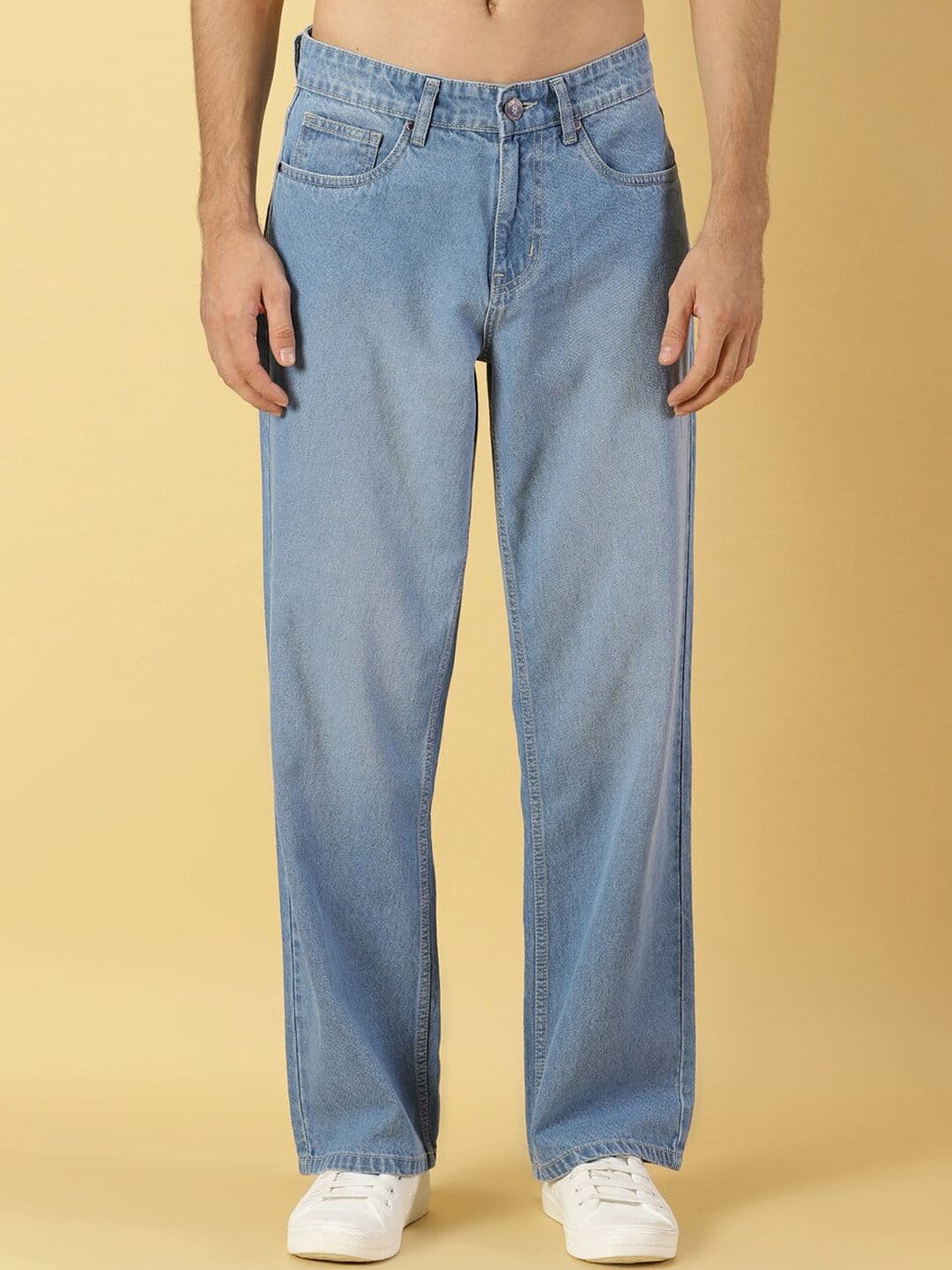 Thomas Scott Men Comfort Relaxed Fit Clean Look Light Fade Cotton Baggy Jeans - view 1
