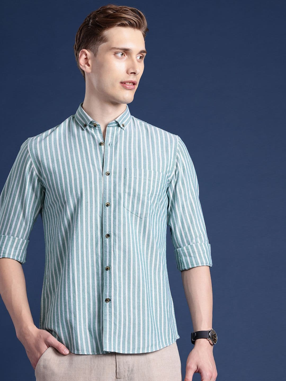 Mast & Harbour Men Standard Striped Casual Shirt - view 1