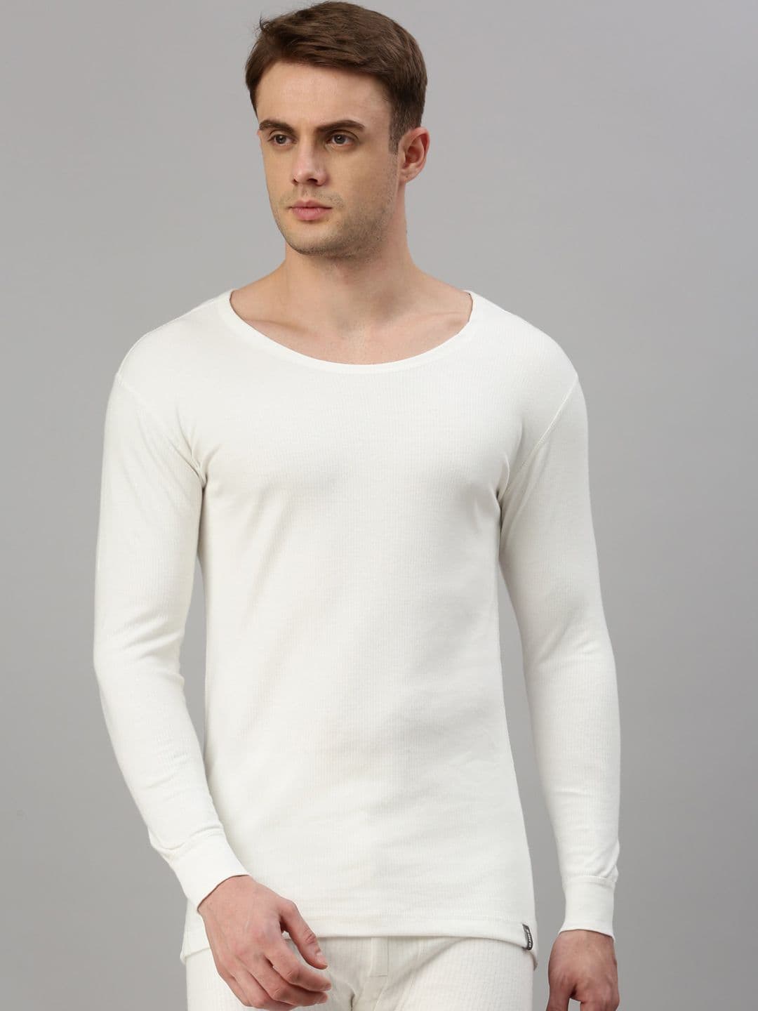 Zoiro Ribbed Round Neck Long Sleeves Thermal Tops - view 1