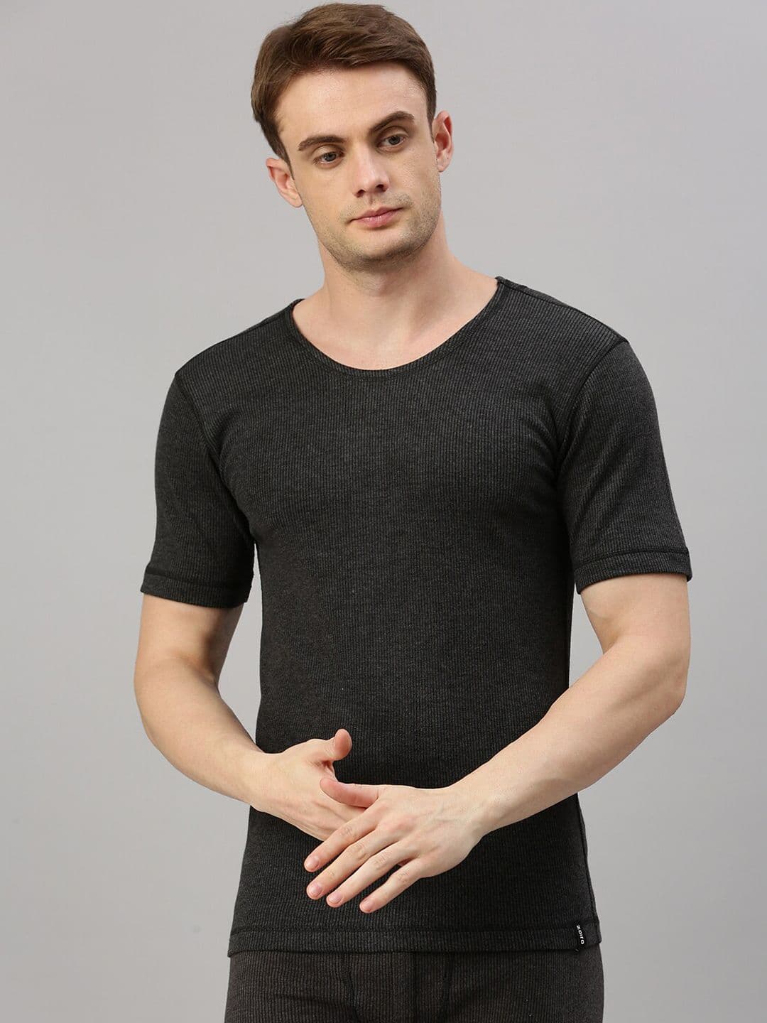 Zoiro Ribbed Round Neck Cotton Thermal Vests - view 1