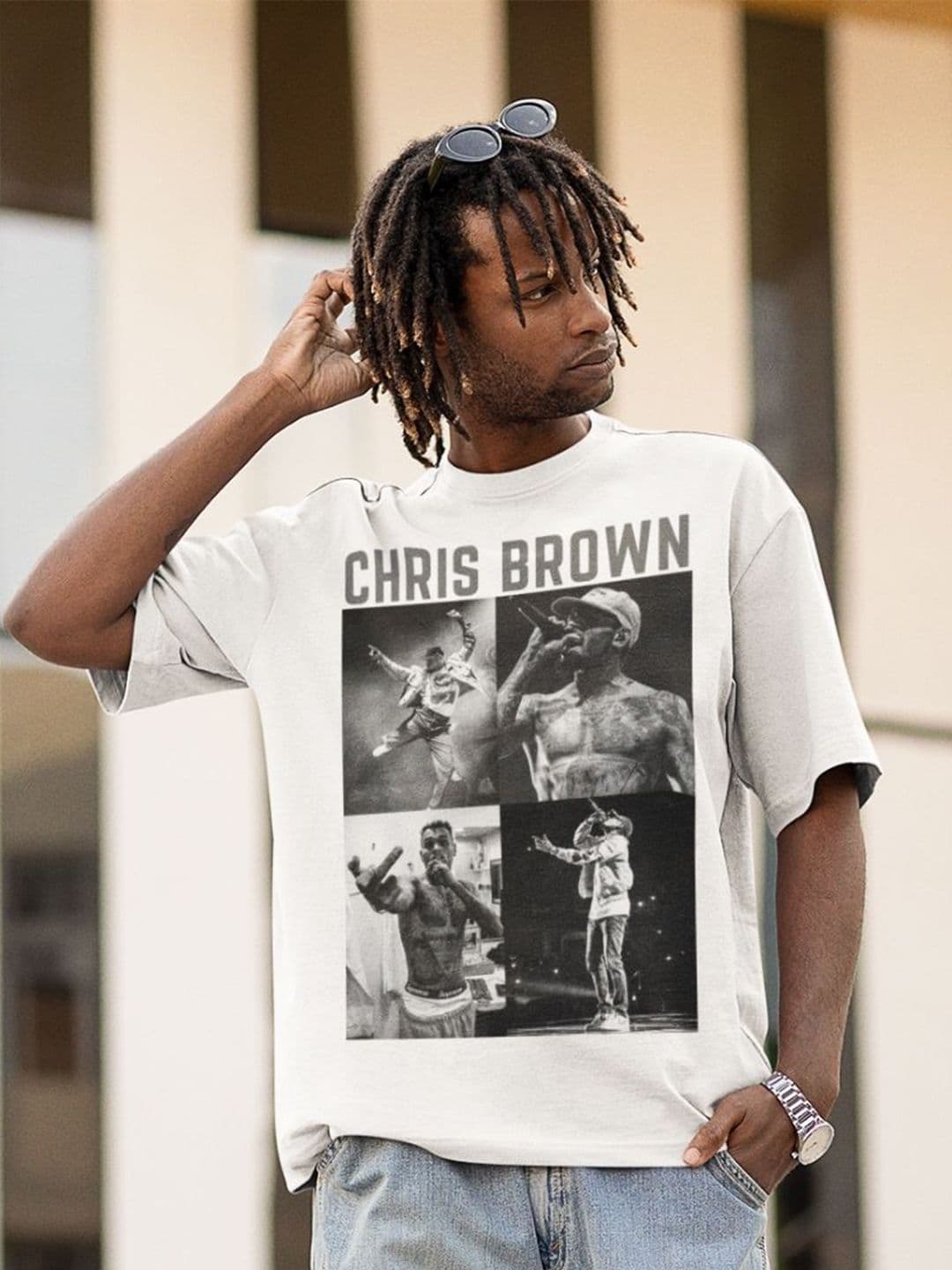 CAPTCHA Chris Brown Printed Drop-shoulder Pure Cotton Oversized Tshirt - view 1