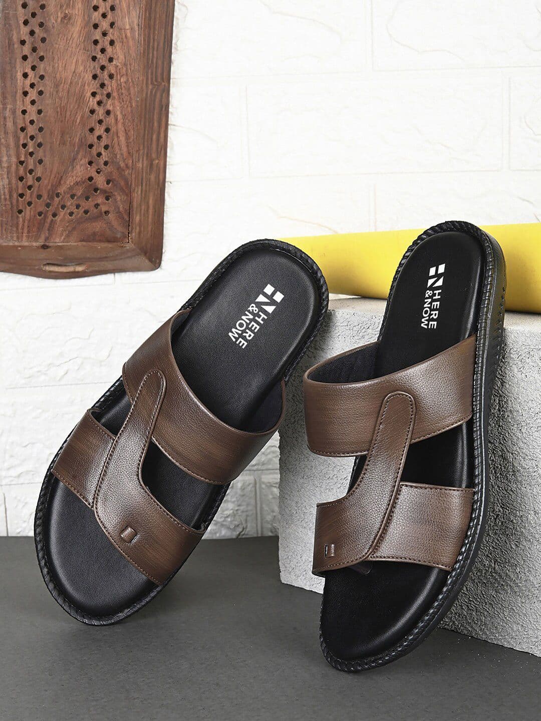 HERE&NOW Men Brown Open Toe Comfort Sandals - view 1