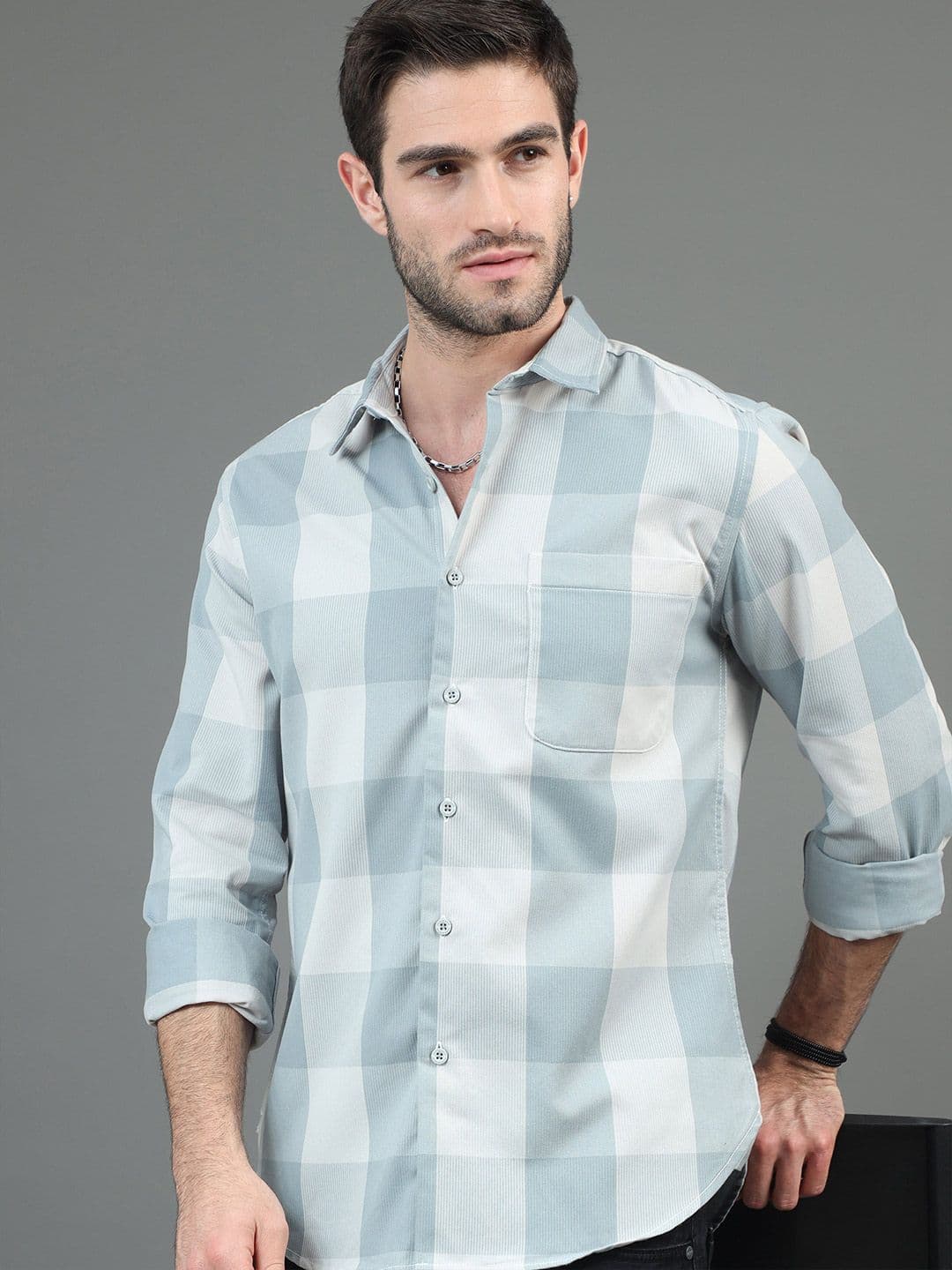 HERE&NOW Checked Slim Fit Casual Shirt - view 1