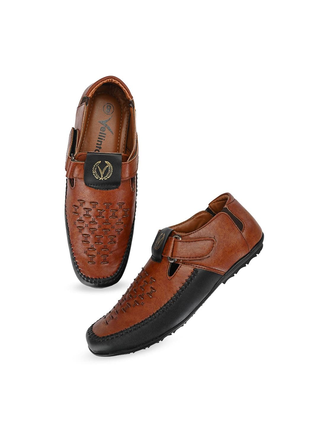 Vellinto Men LYNX Textured Shoe Style Sandals With Velcro Closure - view 1