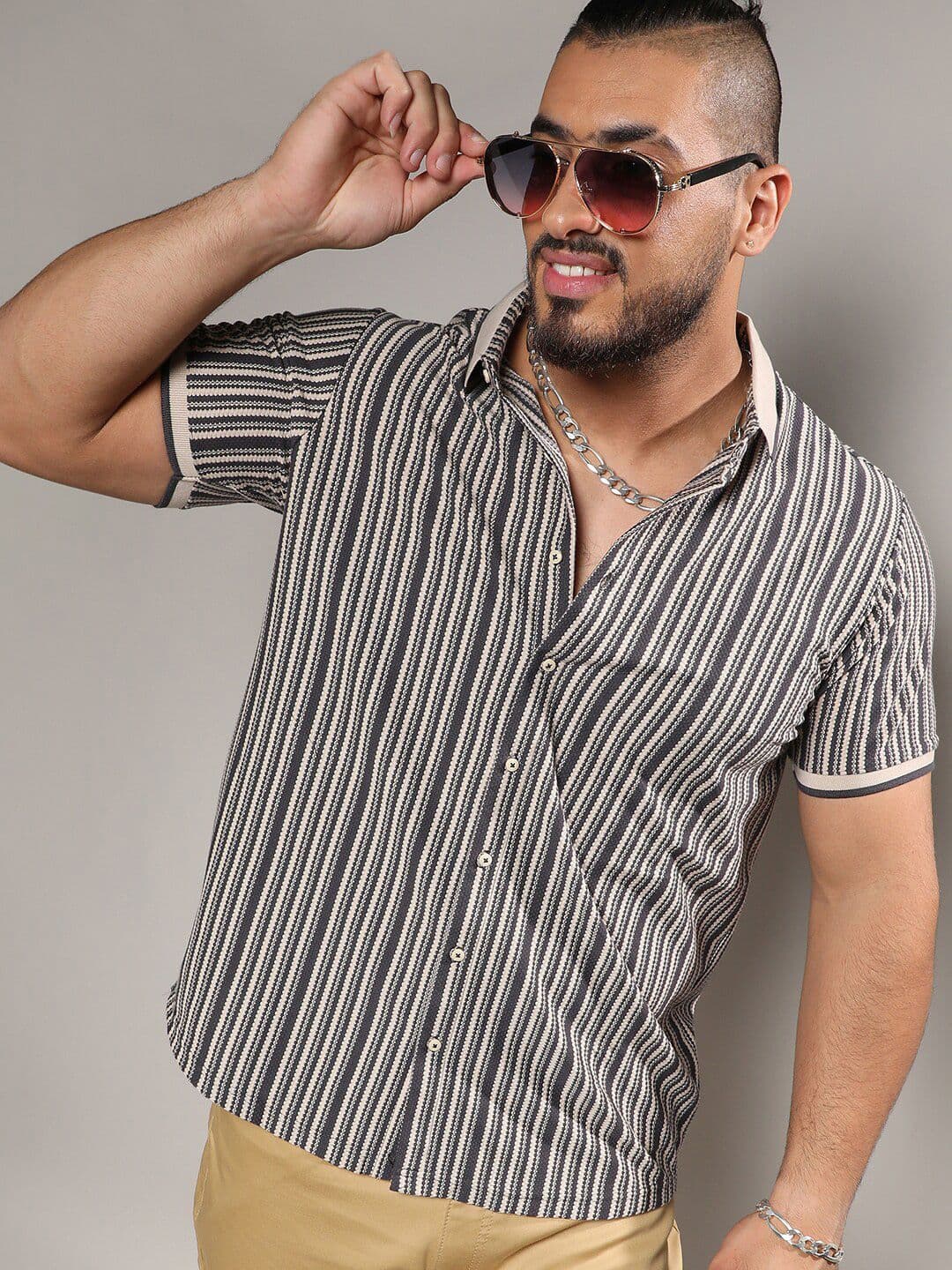 Instafab Plus Striped Classic Cotton Casual Shirt - view 1