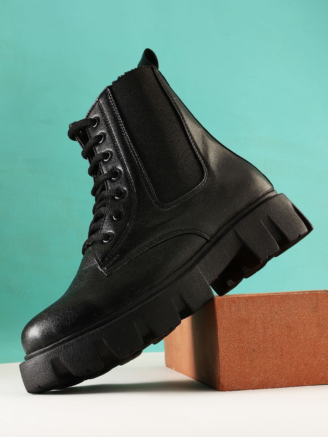The Roadster Lifestyle Co. Women Black Mid Top Platform Heel Chunky Boots - view 1