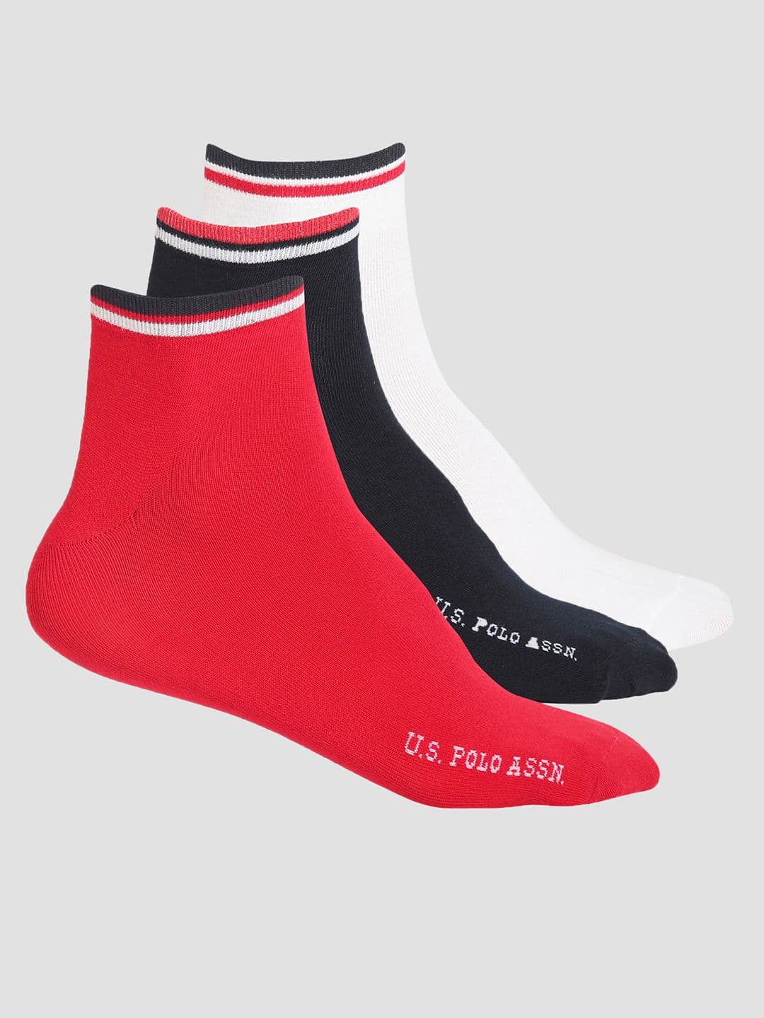 U.S. Polo Assn. Men Pack Of 3 Ankle Length Stretch ES003 Socks - view 1
