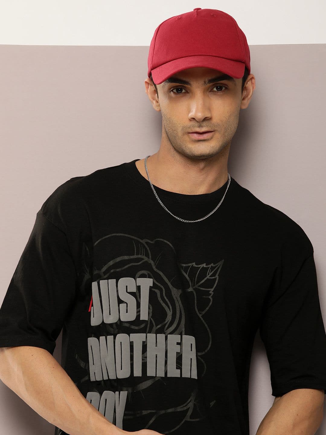 Kook N Keech Typography Printed Drop-Shoulder Sleeves Pure Cotton Oversized T-shirt - view 1