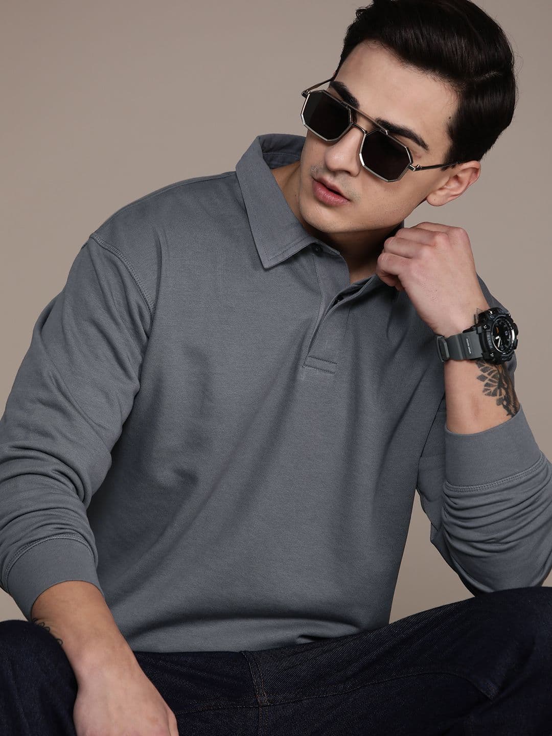 Roadster Men Polo Collar T-shirt - view 1