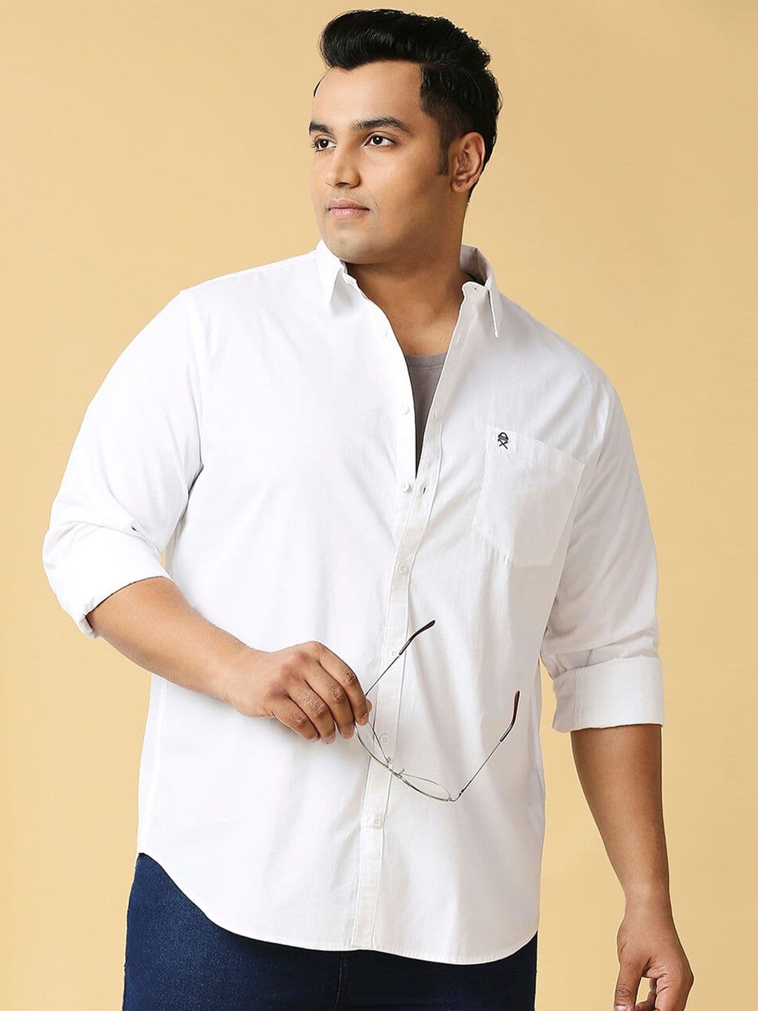 Thomas Scott Plus Size Classic Spread Collar Pure Cotton Casual Shirt - view 1